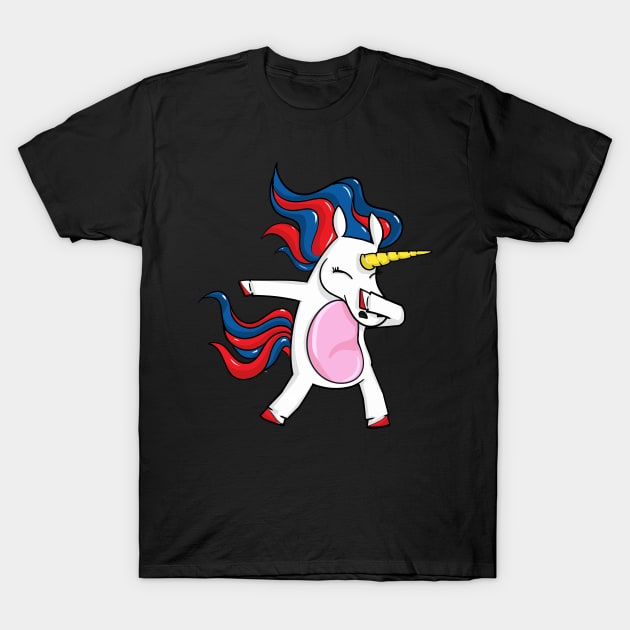 Dabbing 4th of july unicorn T-Shirt by LIFUA